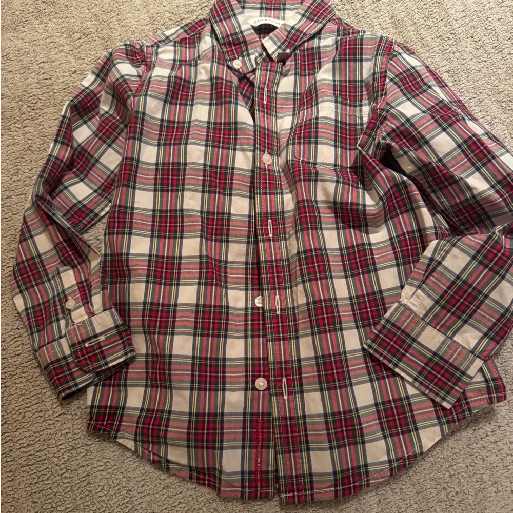 Janie & Jack little boys Plaid Button-Down Shirt